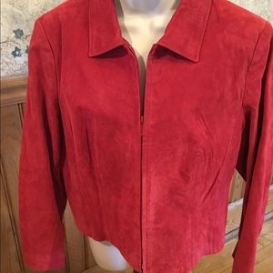 Coldwater creek red suede jacket